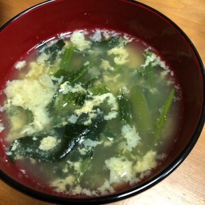 豆腐とほうれん草のふわふわ卵とじスープ